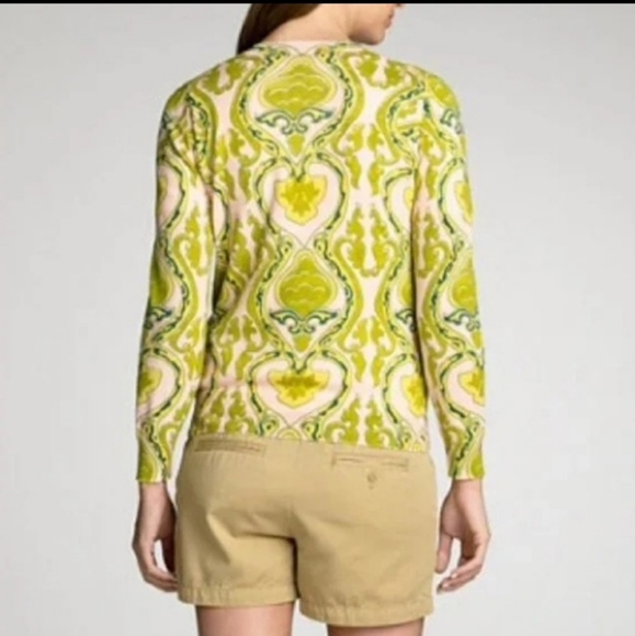 J. Crew Paisley Print Jewel Button Cardigan Sz Medium - Picture 8 of 8